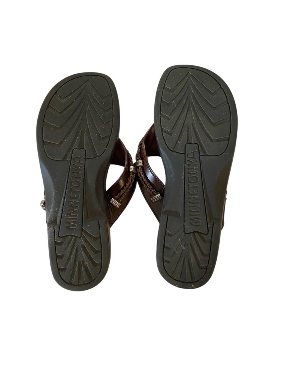Minnetonka Silverthorne Brown Sandals with Silver and Braid Details | 9 - Picture 5 of 7